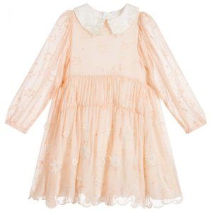 CHLOÉ Girls Pink Silk Crêpe Dress - Size XS / 12 kids
